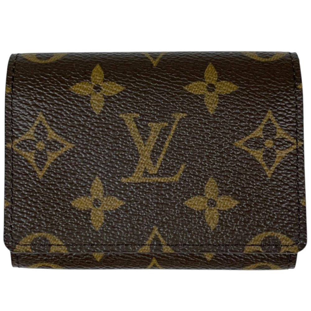 Louis Vuitton Envelope Carte de Visite Card Case Wallet Pass Monogram Brown